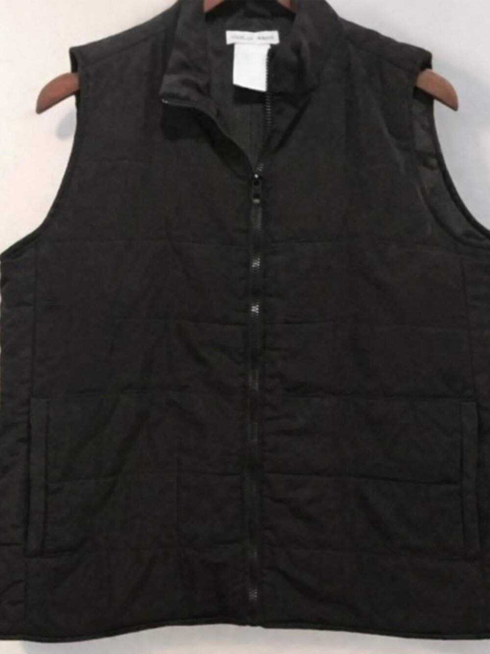 Casual Gear Black Sleeveless Quilted Front Zip-up / Lightweight Puffer Vest Sz M
